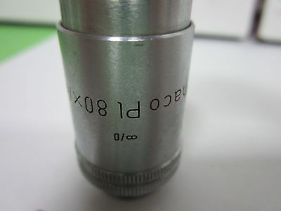 MICROSCOPE PART OBJECTIVE LEITZ GERMANY PHACO 80X INFINITY OPTICS BIN#A9-C-9