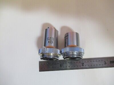 LOT 2 EA OBJECTIVE 10X 5X JAPAN OPTICS MICROSCOPE PART as pictured &A4-FT-95