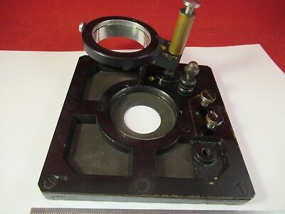 ANTIQUE BRASS ERNST LEITZ GERMANY STAGE MICROSCOPE PART AS PICTURED &P7-FT-80