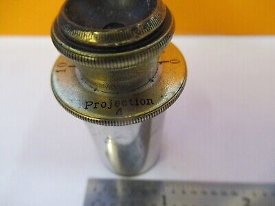 ANTIQUE CARL ZEISS PROJECTION EYEPIECE "4" MICROSCOPE PART AS PICTURED &11-B-55