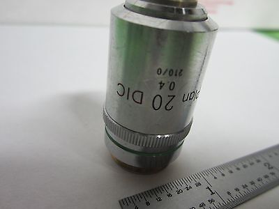 MICROSCOPE PART OBJECTIVE DIC MPLAN NIKON JAPAN 20X OPTICS AS IS BIN#N7-70-N