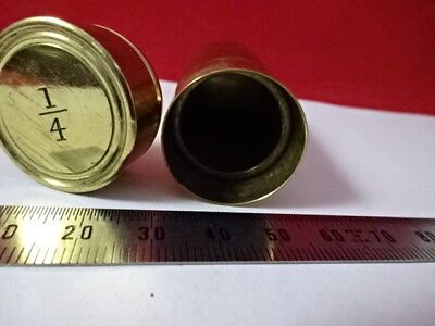 EMPTY ANTIQUE BRASS CONTAINER for objective MICROSCOPE PART AS IS &AC-B-13