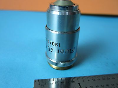 OPTICAL MICROSCOPE PART OBJECTIVE REICHERT AUSTRIA FLUOTAR 45X OPTICS BIN#D2-22