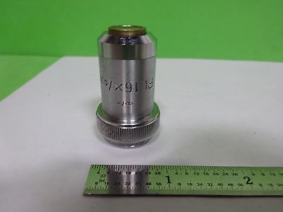 MICROSCOPE PART LEITZ GERMANY VINTAGE  OBJECTIVE PL 16X OPTICS AS IS BIN#2B-E-19