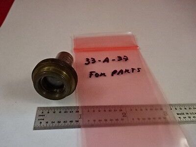 FOR PARTS OBJECTIVE CARL ZEISS 10X OPTICS MICROSCOPE PART AS IS &33-A-37