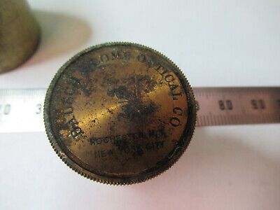 ANTIQUE BAUSCH LOMB BRASS CAN OBJECTIVE MICROSCOPE PART AS PICTURED &Z1-A-25