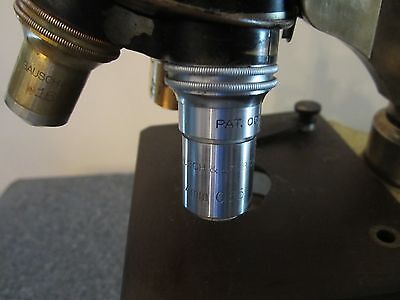 VINTAGE OPTICAL ANTIQUE BRASS MICROSCOPE LEITZ as shown BAUSCH OPTICS #LOBBY