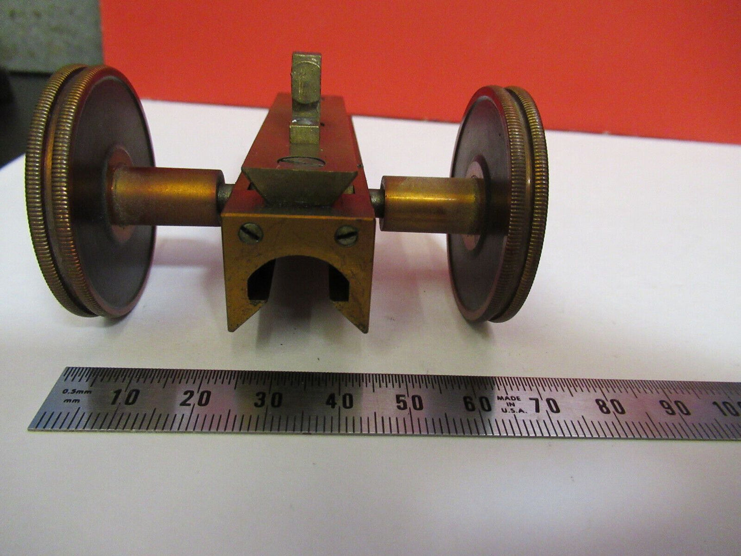 ANTIQUE BAUSCH LOMB BRASS STAGE KNOBS MICROSCOPE PART AS PICTURED Q2-76