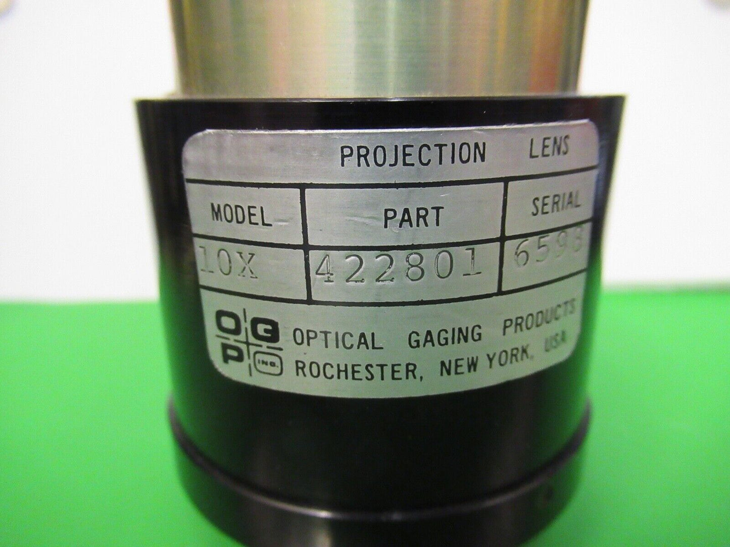 OPTICAL GAGING PRODUCTS PROJECTION LENS MICROSCOPE PART AS PICTURED &15-A-59