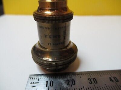 ANTIQUE BRASS OBJECTIVE BAUSCH LOMB 1/2 OPTICS MICROSCOPE as pictured &14-C-04