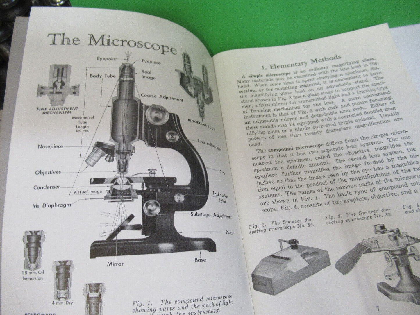 AO SPENCER BOOKLET 1941 ANTIQUE MICROSCOPE PART AS PICTURED #R1-A-90