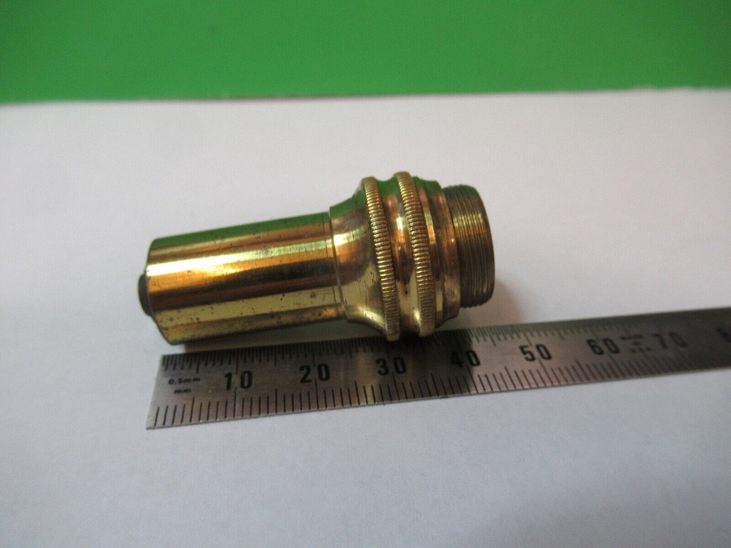 ANTIQUE BRASS OBJECTIVE UK LONDON MICROSCOPE PART AS PIC A5-B-04