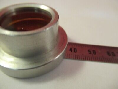 AMBER MOUTED FILTER LENS UNKNOWN MICROSCOPE PART OPTICS AS PICTURED &12-A-63