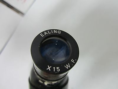 OPTICAL MICROSCOPE PART PTI ENGLAND EALING 15X OPTICS BIN#G8-L-05