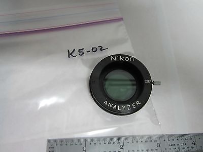 MICROSCOPE POLARIZER NIKON 20X ANALYZER OPTICS AS IS BIN#K5-02