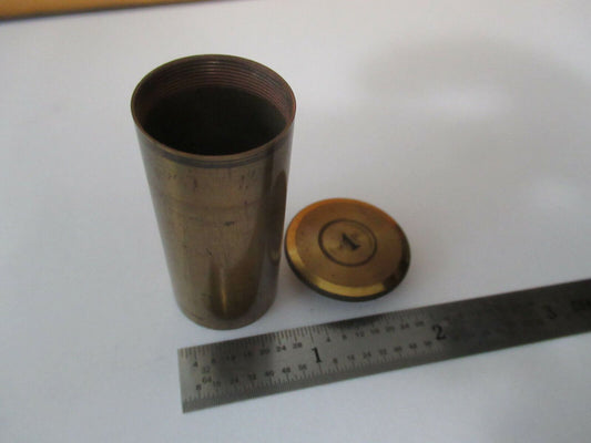 ANTIQUE BRASS circa 1890's BECK EMPTY OBJECTIVE CAN MICROSCOPE PART &F4-A-13