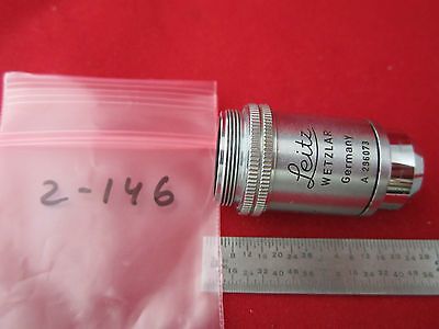 MICROSCOPE OBJECTIVE OPTICS 100X OEL OIL LEITZ WETZLAR GERMANY #2-146