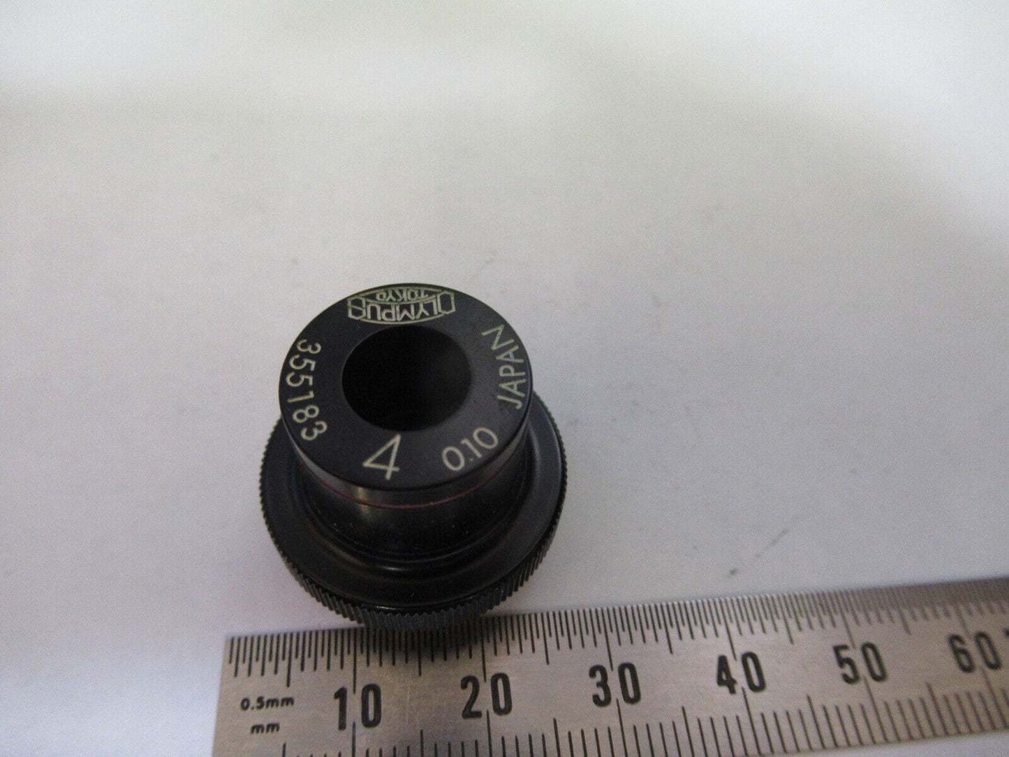 OLYMPUS JAPAN 4X OBJECTIVE LENS MICROSCOPE PART AS PIC &R2-B-05