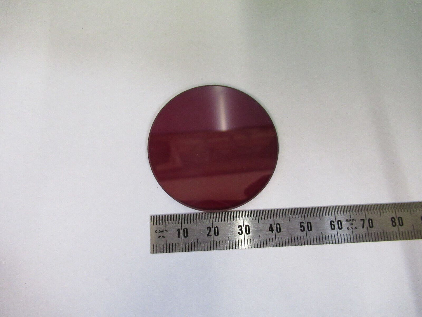 OPTICAL LARGE GLASS RED FILTER OPTICS AS PICTURED R1-B-50