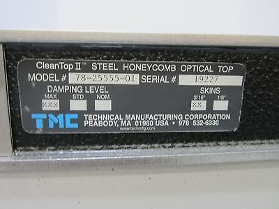 OPTICAL TABLE TMC MAXIMUM DAMPING LEVEL HEAVY STEEL HONEYCOMB #TA-2