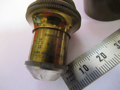 ANTIQUE  BRASS BAUSCH LOMB OBJECTIVE  2/3 MICROSCOPE PART AS PICTURED G4-A-56