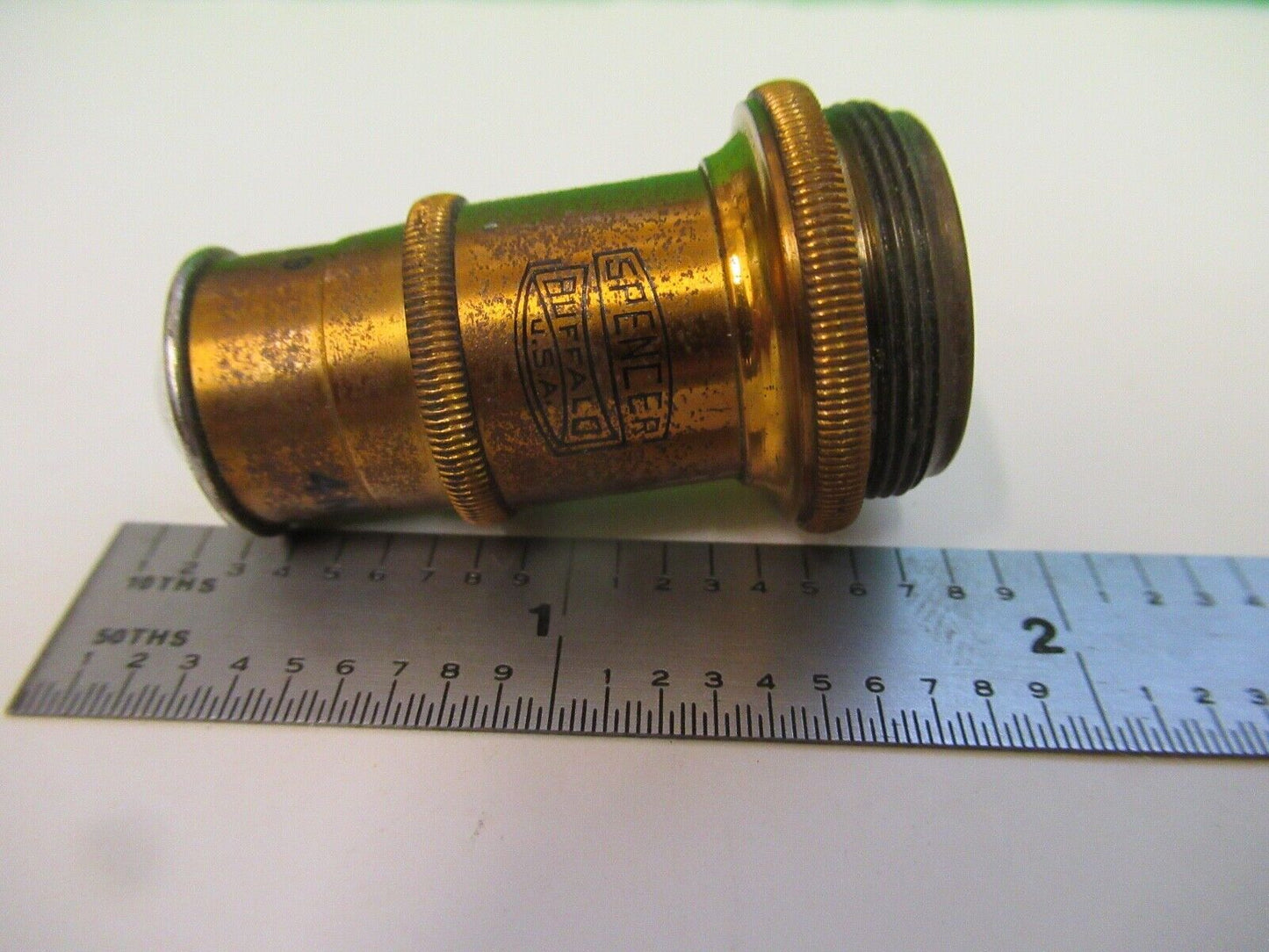 ANTIQUE SPENCER BUFFALO BRASS OBJECTIVE 44X MICROSCOPE PART AS PICTURED &80-A-15