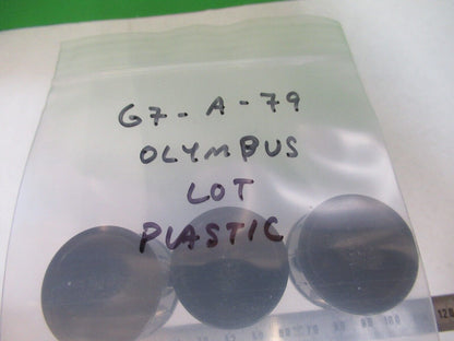 OLYMPUS JAPAN EMPTY PLASTIC OBJECTIVE CANS MICROSCOPE PART AS PICTURED G7-A-79