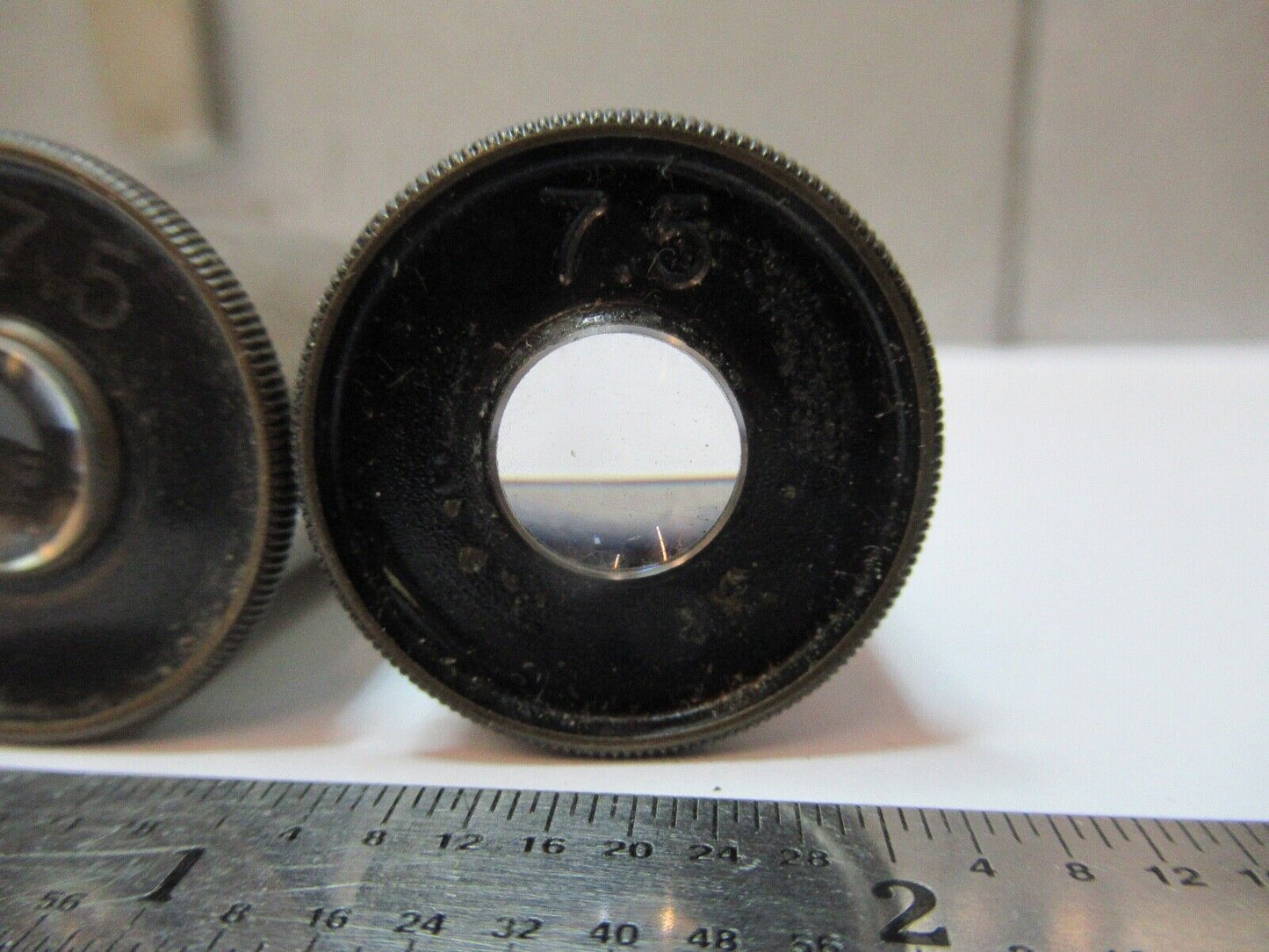 BAUSCH LOMB 7.5 ANTIQUE EYEPIECE PAIR LENS MICROSCOPE PART AS PICTURED &3-FT-X56