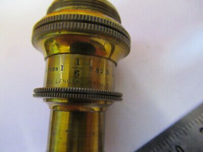 BAUSCH LOMB ANTIQUE 1/6 OBJECTIVE LENS MICROSCOPE PART AS PICTURED &A2-FT-76