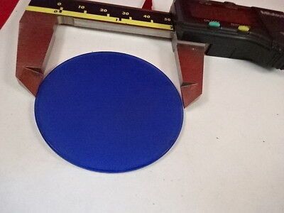 MICROSCOPE PART BLUE DULL GLASS LARGE ROUND FILTER OPTICS AS IS #M6-A-66