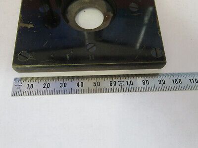 ANTIQUE BRASS BAUSCH LOMB STAGE TABLE MICROSCOPE PART AS PICTURED F6-B-108