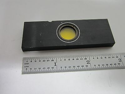 MICROSCOPE PART YELLOW FILTER SLIDE OPTICS AS IS BIN#M8-27