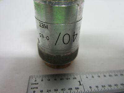 MICROSCOPE OBJECTIVE VICKERS ENGLAND 40X OPTICS BIN#R6-20