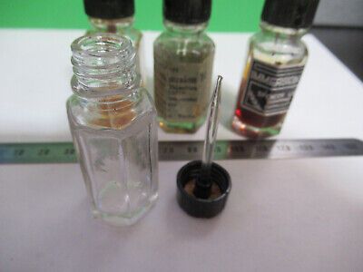 ANTIQUE IMMERSION OIL BOTTLES BAUSCH LOMB MICROSCOPE PART AS PICTURED R9-A-61