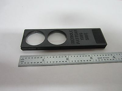 MICROSCOPE SLIDE RETICLE CROSSHAIR + MICROMETER OPTICS BIN#K9-06