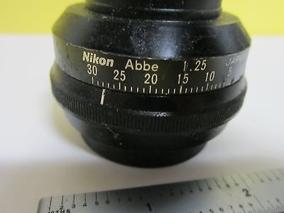 MICROSCOPE PART NIKON ABBE CONDENSER JAPAN OPTICS AS IS BIN#U7-05