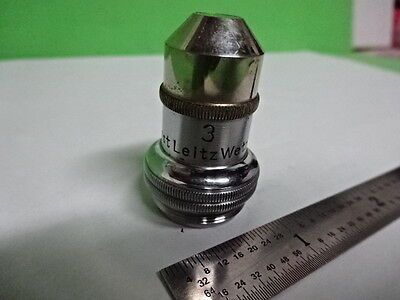 MICROSCOPE PART VINTAGE OBJECTIVE LEITZ GERMANY 10X 3 OPTICS AS IS #B2-M-09