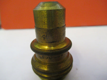 ANTIQUE BRASS BAUSCH LOMB OBJECTIVE 45X MICROSCOPE PART AS PICTURED &Q4-A-31