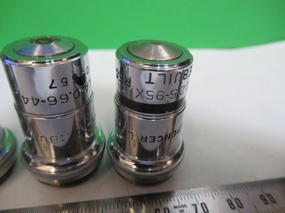 LOT SPENCER OBJECTIVE 10X 44X 95X MICROSCOPE PART OPTICS AS PICTURED AO #Z8-A-35