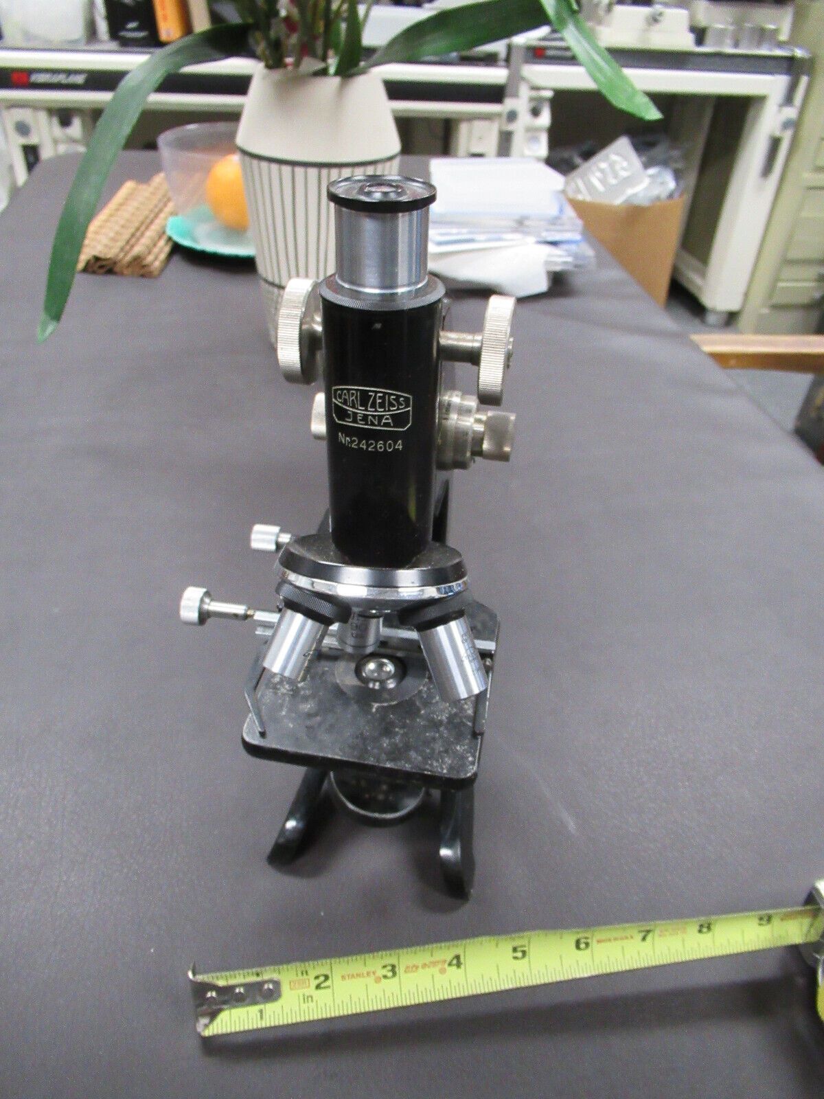 RARE FOLDABLE CARL ZEISS ANTIQUE MICROSCOPE AS PICTURED TC-3