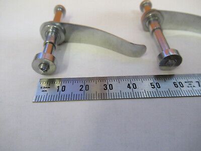 PAIR of CLIPS STAGE MICROSCOPE PART AS PICTURED &H1-B-28