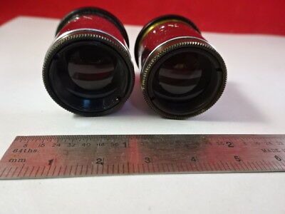 LOT 2 ea VINTAGE 10X EYEPIECE OCULAR SPENCER AO MICROSCOPE PART OPTICS &94-A-04