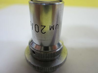 MICROSCOPE PART OBJECTIVE LEITZ GERMANY UM 20X OPTICS BIN#U1-41