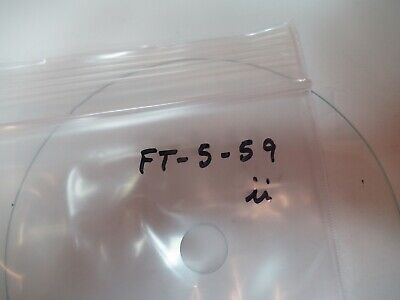 LARGE OPTICAL GLASS DISC HOLED MIL SPEC RARE OPTICS AS PICTURED &FT-5-59