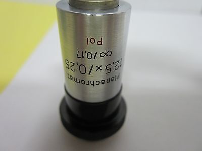 MICROSCOPE PART OBJECTIVE CARL ZEISS POL 12.5X PLANACHROMAT OPTICS BIN#H6-13