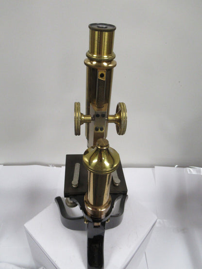 ANTIQUE RARE GERMAN BRASS MICROSCOPE ERNST LEITZ as shown OPTICS #LOBBY