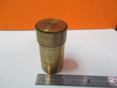 ANTIQUE BRASS EMPTY OBJECTIVE CAN LEITZ MICROSCOPE PART AS PICTURED &7B-B-60