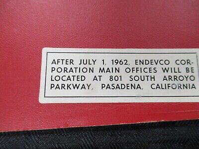 ENDEVCO VINTAGE INSTRUCTIONS MANUAL 2110 IMPEDANCE HEAD AS PICTURED &50-FT-03