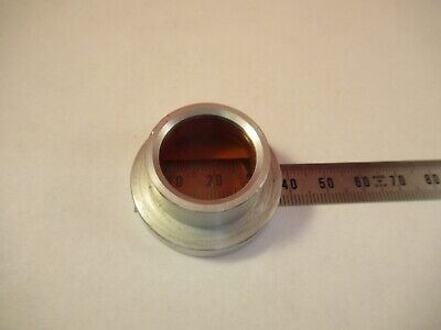 AMBER MOUTED FILTER LENS UNKNOWN MICROSCOPE PART OPTICS AS PICTURED &12-A-63