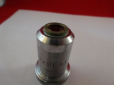 MICROSCOPE PART OBJECTIVE PL 16X [rusty] LEITZ GERMANY OPTICS AS IS BIN#R2-C-04